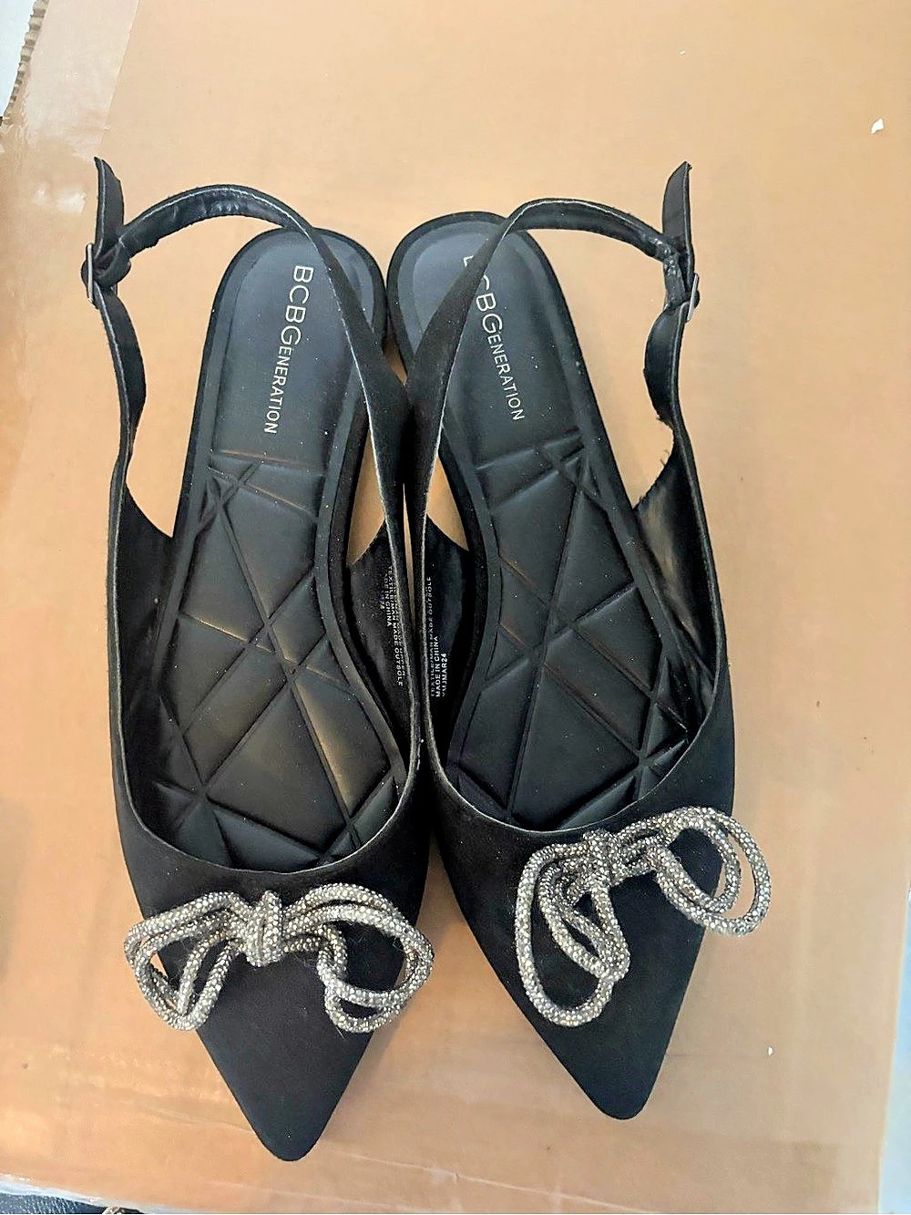 BCBG Generation Pointed-Toe Slingback Heels in Black Like New